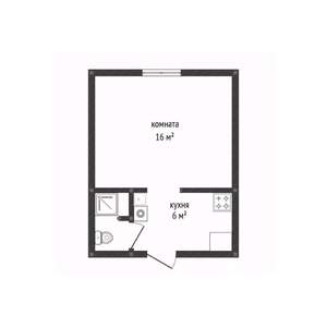 Студия квартира, вторичка, 24м2, 2/7 этаж