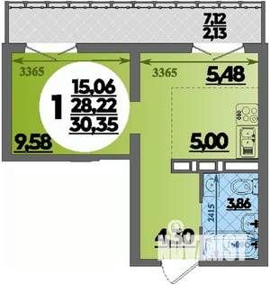 Студия квартира, строящийся дом, 30м2, 16/16 этаж