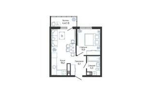 1-к квартира, вторичка, 40м2, 19/24 этаж