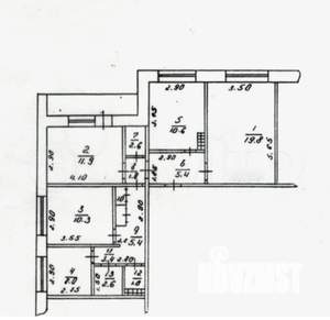 4-к квартира, вторичка, 80м2, 1/7 этаж