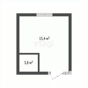 Студия квартира, вторичка, 19м2, 1/2 этаж