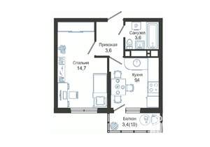 1-к квартира, вторичка, 32м2, 23/24 этаж