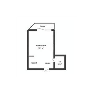 Студия квартира, вторичка, 20м2, 7/12 этаж