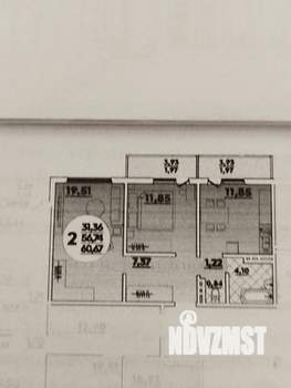 2-к квартира, вторичка, 57м2, 14/16 этаж