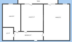 2-к квартира, вторичка, 44м2, 4/9 этаж
