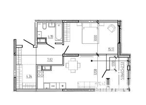 1-к квартира, вторичка, 52м2, 17/18 этаж