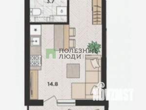 Студия квартира, вторичка, 24м2, 19/24 этаж