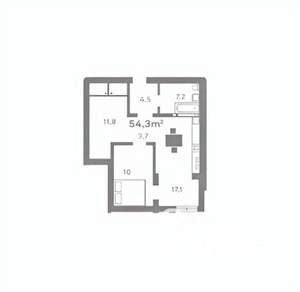 2-к квартира, вторичка, 54м2, 8/8 этаж