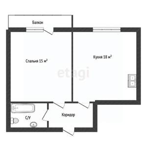 1-к квартира, вторичка, 39м2, 3/4 этаж
