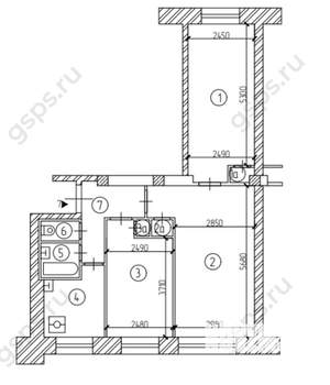 3-к квартира, вторичка, 61м2, 5/5 этаж