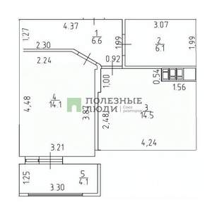 1-к квартира, вторичка, 45м2, 8/9 этаж
