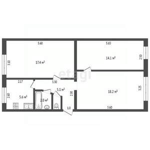 3-к квартира, вторичка, 63м2, 1/5 этаж