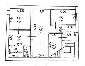 3-к квартира, вторичка, 44м2, 1/1 этаж