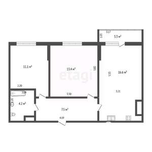 2-к квартира, вторичка, 53м2, 18/24 этаж