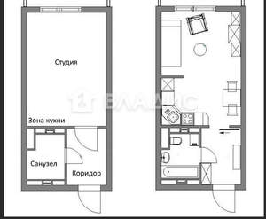 Студия квартира, сданный дом, 22м2, 14/25 этаж