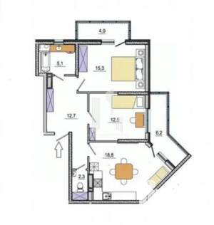 2-к квартира, вторичка, 67м2, 17/21 этаж