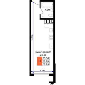 Студия квартира, вторичка, 30м2, 3/8 этаж