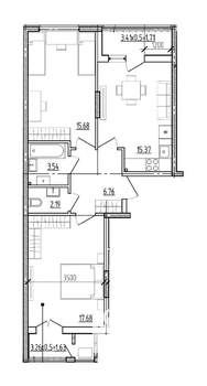 2-к квартира, вторичка, 65м2, 2/9 этаж