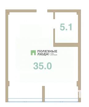 Студия квартира, вторичка, 40м2, 2/8 этаж