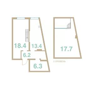 1-к квартира, вторичка, 62м2, 8/10 этаж