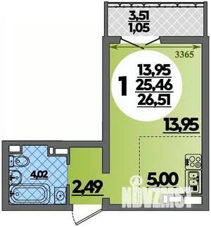 Студия квартира, строящийся дом, 27м2, 15/16 этаж