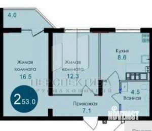 2-к квартира, сданный дом, 53м2, 11/14 этаж