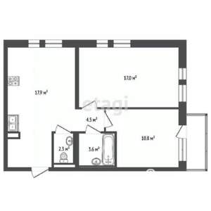 2-к квартира, вторичка, 56м2, 8/24 этаж