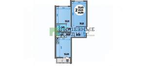 2-к квартира, вторичка, 67м2, 13/16 этаж