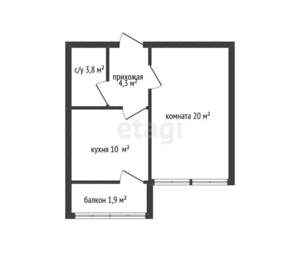 1-к квартира, вторичка, 38м2, 13/16 этаж