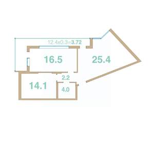 2-к квартира, вторичка, 66м2, 7/8 этаж