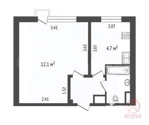 1-к квартира, вторичка, 22м2, 8/9 этаж