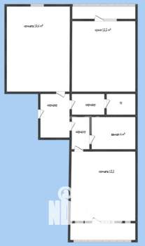 2-к квартира, вторичка, 61м2, 15/16 этаж