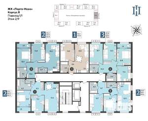 2-к квартира, вторичка, 66м2, 2/9 этаж