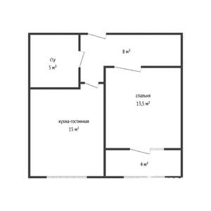 1-к квартира, вторичка, 42м2, 13/21 этаж