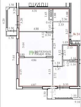 3-к квартира, вторичка, 92м2, 5/5 этаж