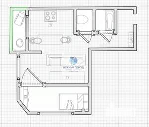 1-к квартира, вторичка, 60м2, 12/17 этаж