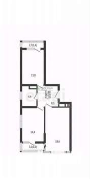 3-к квартира, вторичка, 62м2, 10/24 этаж