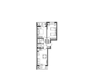 3-к квартира, вторичка, 65м2, 21/21 этаж