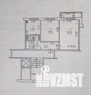 2-к квартира, вторичка, 52м2, 1/10 этаж