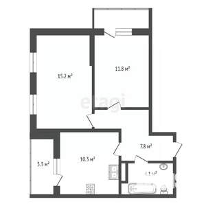 2-к квартира, вторичка, 50м2, 12/20 этаж