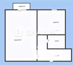 1-к квартира, вторичка, 30м2, 5/5 этаж