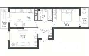 2-к квартира, вторичка, 50м2, 19/23 этаж