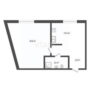1-к квартира, вторичка, 38м2, 3/4 этаж