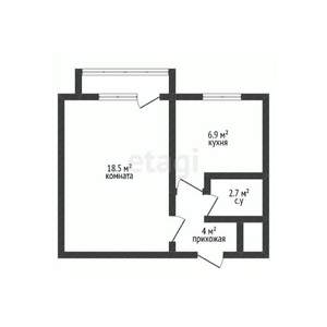 1-к квартира, вторичка, 33м2, 5/9 этаж