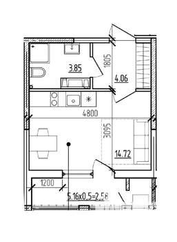 Студия квартира, вторичка, 25м2, 9/9 этаж