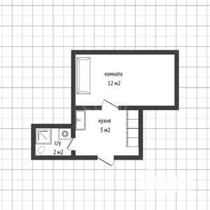1-к квартира, вторичка, 20м2, 2/5 этаж