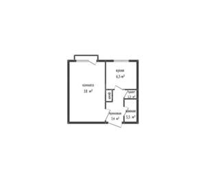 1-к квартира, вторичка, 37м2, 3/5 этаж