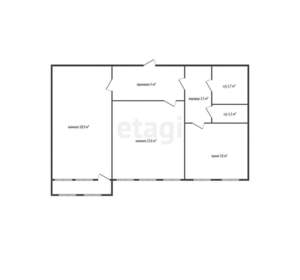 2-к квартира, вторичка, 52м2, 9/9 этаж