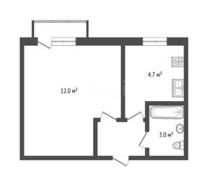 1-к квартира, вторичка, 22м2, 8/9 этаж