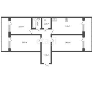 3-к квартира, вторичка, 62м2, 7/10 этаж